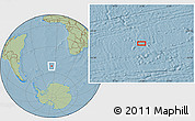 Savanna Style Location Map of the area around 52° 14' 43" S, 5° 52' 30" W, hill shading