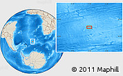 Shaded Relief Location Map of the area around 52° 14' 43" S, 5° 52' 30" W