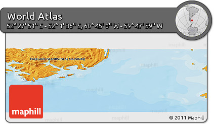 Political Panoramic Map of the Area around 52° 14' 43" S, 60° 16' 29" W