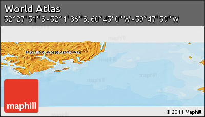 Political Panoramic Map of the Area around 52° 14' 43" S, 60° 16' 29" W