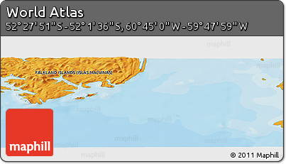 Political Panoramic Map of the Area around 52° 14' 43" S, 60° 16' 29" W