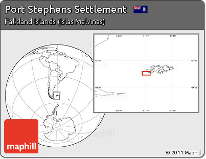 Blank Location Map of Port Stephens Settlement