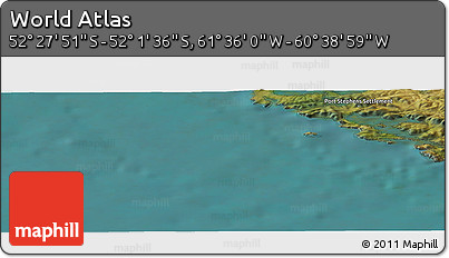 Satellite Panoramic Map of the Area around 52° 14' 43" S, 61° 7' 30" W
