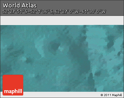 Satellite 3D Map of the Area around 52° 14' 43" S, 61° 58' 30" W