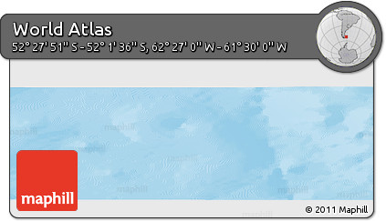 Shaded Relief Panoramic Map of the Area around 52° 14' 43" S, 61° 58' 30" W
