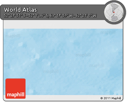 Physical 3D Map of the Area around 52° 14' 43" S, 62° 49' 30" W