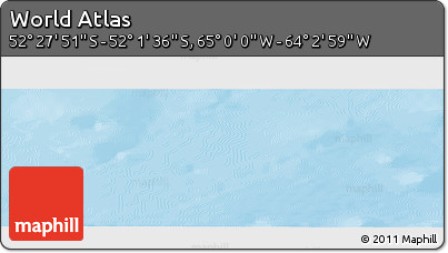 Shaded Relief Panoramic Map of the Area around 52° 14' 43" S, 64° 31' 30" W
