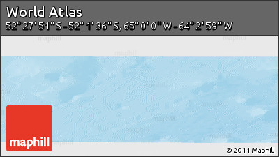 Shaded Relief Panoramic Map of the Area around 52° 14' 43" S, 64° 31' 30" W