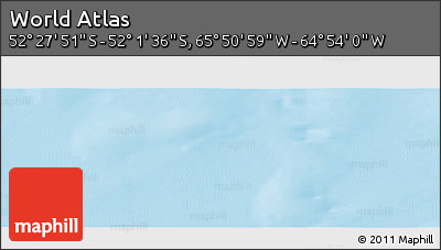 Physical Panoramic Map of the Area around 52° 14' 43" S, 65° 22' 30" W