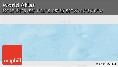 Shaded Relief Panoramic Map of the Area around 52° 14' 43" S, 65° 22' 30" W
