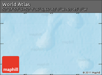 Physical Map of the Area around 52° 14' 43" S, 66° 13' 29" W