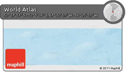 Physical Panoramic Map of the Area around 52° 14' 43" S, 67° 4' 29" W