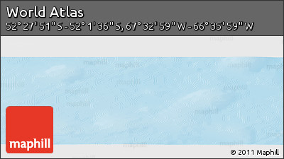 Physical Panoramic Map of the Area around 52° 14' 43" S, 67° 4' 29" W