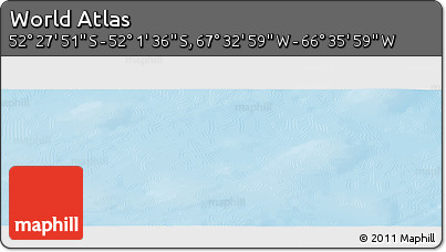 Physical Panoramic Map of the Area around 52° 14' 43" S, 67° 4' 29" W