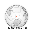 Outline Map of the Area around 52° 14' 43" S, 68° 4' 29" E, rectangular outline