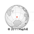 Outline Map of the Area around 52° 14' 43" S, 68° 55' 30" E, rectangular outline