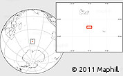 Blank Location Map of the area around 52° 14' 43" S, 70° 37' 30" E