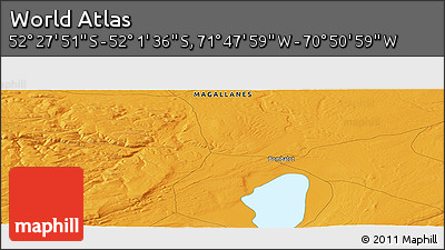 Political Panoramic Map of the Area around 52° 14' 43" S, 71° 19' 29" W