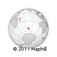 Outline Map of the Area around 52° 14' 43" S, 74° 1' 30" E, rectangular outline