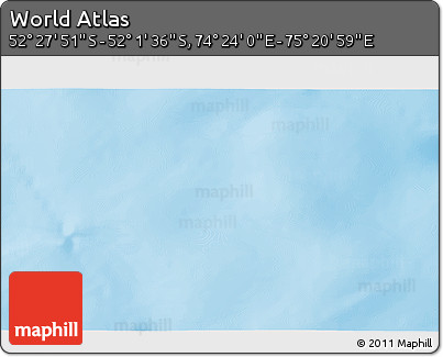 Shaded Relief 3D Map of the Area around 52° 14' 43" S, 74° 52' 30" E