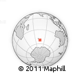 Outline Map of the Area around 52° 14' 43" S, 74° 52' 30" E, rectangular outline