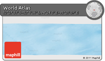 Shaded Relief Panoramic Map of the Area around 52° 14' 43" S, 74° 52' 30" E