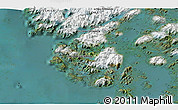 Satellite 3D Map of the area around 52° 14' 43" S, 74° 43' 29" W