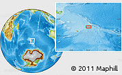 Physical Location Map of the area around 52° 14' 43" S, 75° 43' 29" E