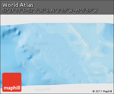 Political 3D Map of the Area around 52° 14' 43" S, 75° 34' 29" W