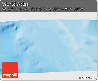 Political 3D Map of the Area around 52° 14' 43" S, 75° 34' 29" W