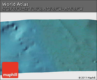 Satellite 3D Map of the Area around 52° 14' 43" S, 75° 34' 29" W