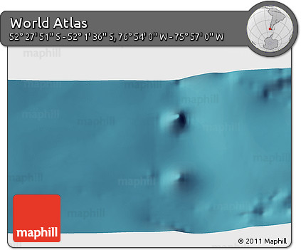 Satellite 3D Map of the Area around 52° 14' 43" S, 76° 25' 30" W