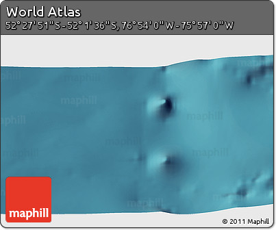 Satellite 3D Map of the Area around 52° 14' 43" S, 76° 25' 30" W