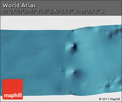 Satellite 3D Map of the Area around 52° 14' 43" S, 76° 25' 30" W