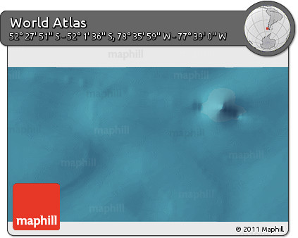 Satellite 3D Map of the Area around 52° 14' 43" S, 78° 7' 30" W