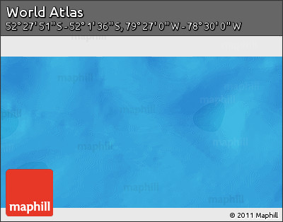 Political 3D Map of the Area around 52° 14' 43" S, 78° 58' 29" W