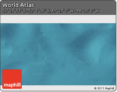 Satellite 3D Map of the Area around 52° 14' 43" S, 78° 58' 29" W