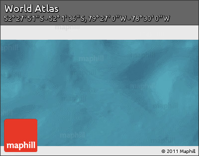 Satellite 3D Map of the Area around 52° 14' 43" S, 78° 58' 29" W