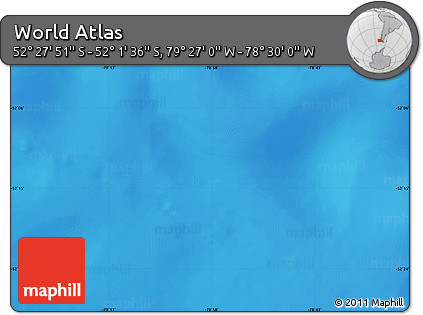 Physical Map of the Area around 52° 14' 43" S, 78° 58' 29" W