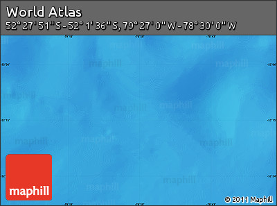 Physical Map of the Area around 52° 14' 43" S, 78° 58' 29" W
