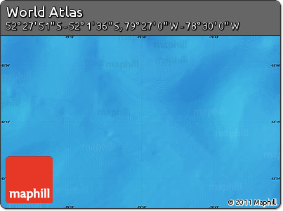 Physical Map of the Area around 52° 14' 43" S, 78° 58' 29" W