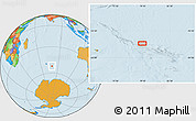 Political Location Map of the area around 52° 14' 43" S, 79° 7' 30" E