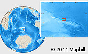 Shaded Relief Location Map of the area around 52° 14' 43" S, 79° 7' 30" E