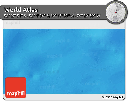 Shaded Relief 3D Map of the Area around 52° 14' 43" S, 79° 49' 29" W