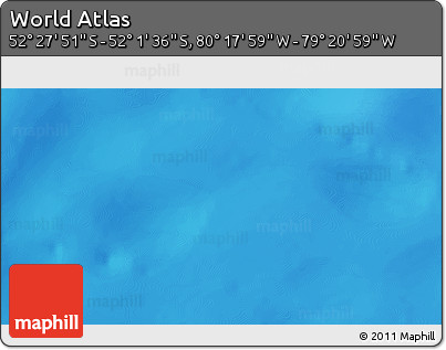 Shaded Relief 3D Map of the Area around 52° 14' 43" S, 79° 49' 29" W