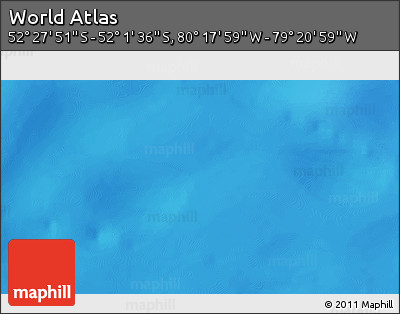 Shaded Relief 3D Map of the Area around 52° 14' 43" S, 79° 49' 29" W