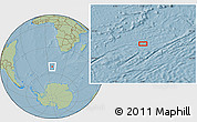Savanna Style Location Map of the area around 52° 14' 43" S, 7° 43' 29" E, hill shading