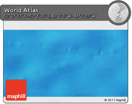 Physical 3D Map of the Area around 52° 14' 43" S, 81° 31' 30" W