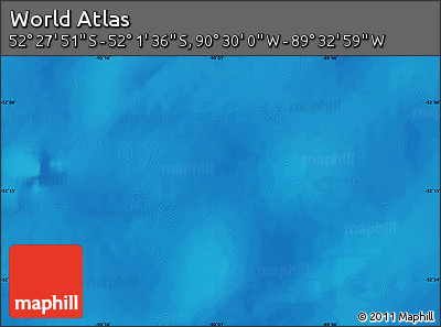 Physical Map of the Area around 52° 14' 43" S, 90° 1' 30" W