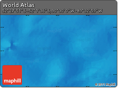 Physical Map of the Area around 52° 14' 43" S, 90° 1' 30" W